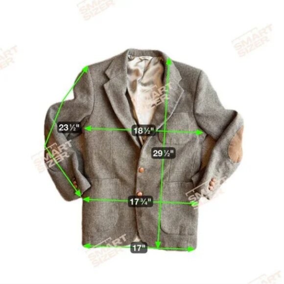 Alan Michaels Wool Tweed Blazer Jacket Elbow Patches Mens Size 40L Brown USA Vtg - Picture 2 of 7